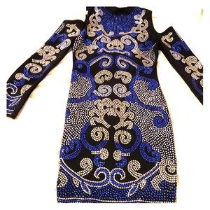 Tri-Colored Rhinestone Dress